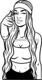 Ghetto Woman Face American Gangster Urban Swag Hip Hop Girl .SVG Cutting Files For Silhouette Cricut and More!