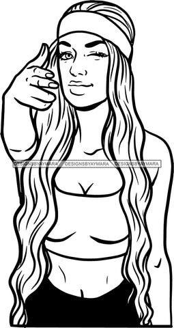 Ghetto Woman Face American Gangster Urban Swag Hip Hop Girl .SVG Cutting Files For Silhouette Cricut and More!