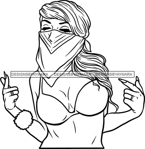 Ghetto Woman Face American Gangster Urban Swag Hip Hop Girl .SVG Cutting Files For Silhouette Cricut and More!