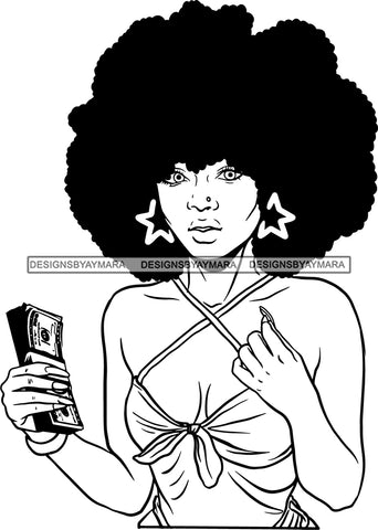 Ghetto Woman Face American Gangster Urban Swag Hip Hop Girl .SVG Cutting Files For Silhouette Cricut and More!