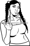 Ghetto Woman Face American Gangster Urban Swag Hip Hop Girl .SVG Cutting Files For Silhouette Cricut and More!