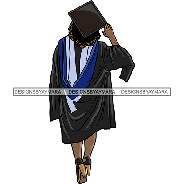 Bundle 4 Graduation Woman Graduate Ceremony Achievements Student Gown Cap SVG PNG JPG Cutting Files For Cricut Silhouette and More!