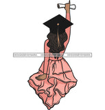 Graduation Cap Gown Education College Ceremony Design Element Student Success Diploma Achievement Graduate White Background SVG JPG PNG Vector Clipart Cricut Cutting Files