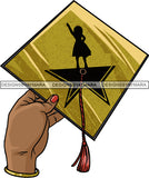 Graduation Achievement Hard Work Diploma Success Robe Cap Certificate College SVG Cutting Files