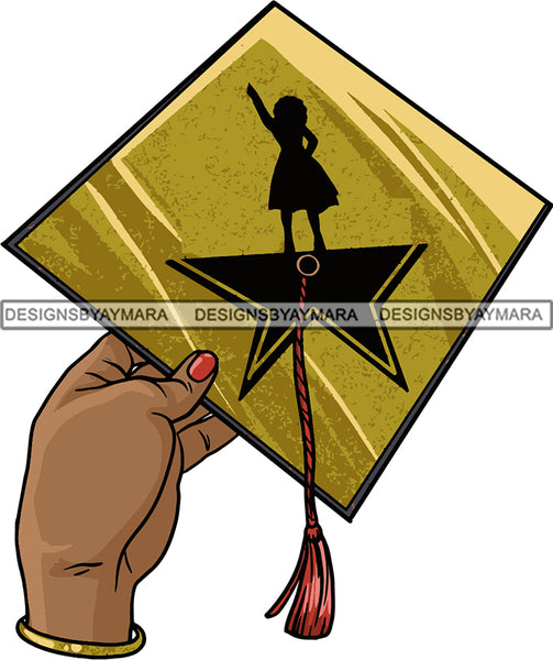 Graduation Achievement Hard Work Diploma Success Robe Cap Certificate College SVG Cutting Files