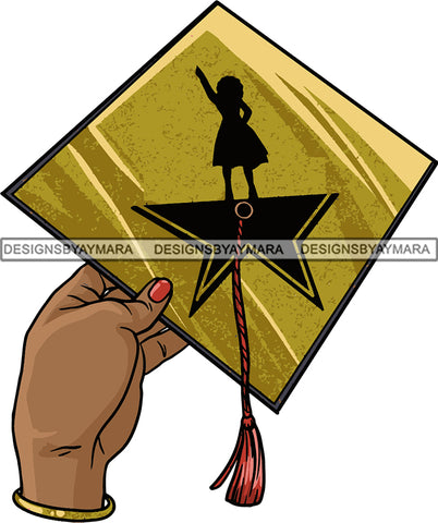 Graduation Achievement Hard Work Diploma Success Robe Cap Certificate College SVG Cutting Files