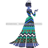 Crowned Queen Silhouette Pattern Filled  JPG PNG  Clipart Cricut Silhouette Cut Cutting