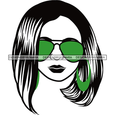 Afro Lola Boss Lady Dope Diva Glamour Wearing Glasses Accesories .SVG Cut Files