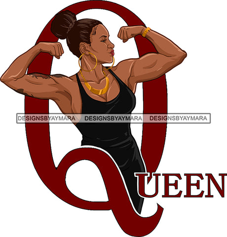 Beautiful Queen Aymara Flexing Muscles  SVG JPG PNG Vector Clipart Cricut Silhouette Cut Cutting