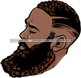 Afro Handsome Sexy Black Man Beard Model Fashion Male Guy Stylish Close-up Macho Earrings Manly Fade Hair Dreadlocks Cut SVG Files For Cutting
