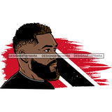 Trinidad Country Attractive Black Man Bearded Hipster SVG Files For Cutting