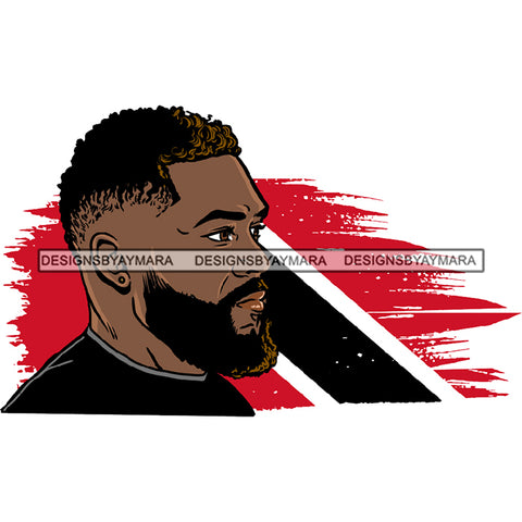 Trinidad Country Attractive Black Man Bearded Hipster SVG Files For Cutting