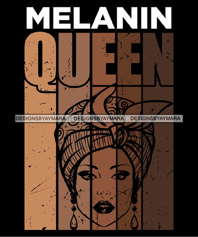 Melanin Queen With Headwrap SVG JPG PNG Vector Clipart Cricut Silhouette Cut Cutting