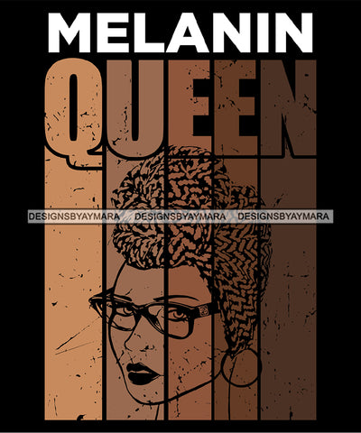Melanin Queen Wearing Headwrap  SVG JPG PNG Vector Clipart Cricut Silhouette Cut Cutting