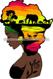 African American Woman Goddess Safari Savanna Africa Continent SVG Files For Cutting and More!