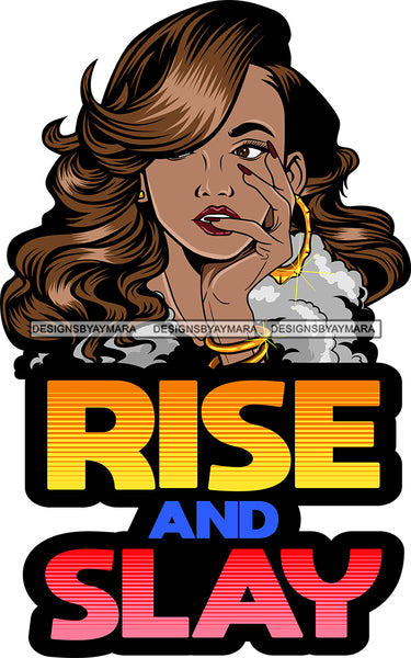 Afro Lola Rise And Slay Quotes Sexy Bamboo Jewelry Nails Fur Boa Wavy Hair Style SVG Cutting Files For Silhouette Cricut