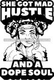 Afro Lola Hustle Dope Soul Quotes Sexy Bamboo Jewelry Nails Fur Boa Pigtails Hair Style B/W SVG Cutting Files For Silhouette Cricut