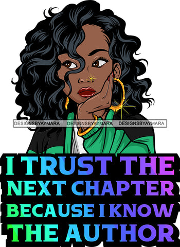 Afro Lola God Quotes Trust Next Chapter Curly Hair Style Bambu Jewelry SVG Cutting Files For Silhouette Cricut and More