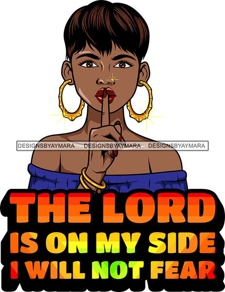 Afro Lola God Quotes Silent The Lord  On My Side  Short Hair Style Bambu Jewelry SVG Cutting Files For Silhouette Cricut and More