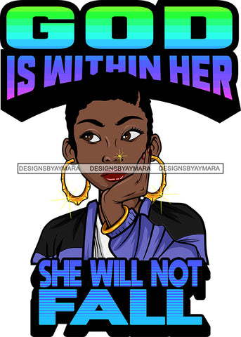 Afro Lola God Quotes God Is Within Her Short Hair Style Bambu Jewelry SVG Cutting Files For Silhouette Cricut and More