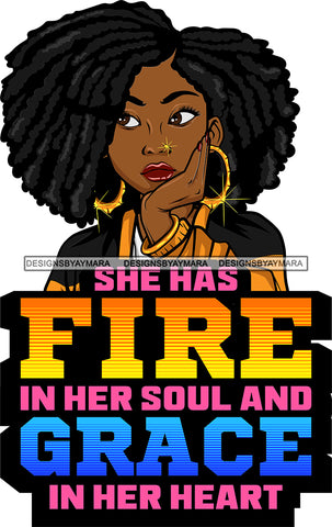 Afro Lola God Quotes Fire Soul Grace Afro Hair Style Bambu Jewelry SVG Cutting Files For Silhouette Cricut and More
