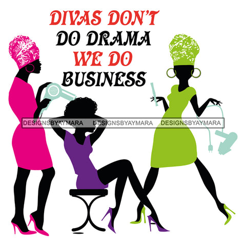 Group Of Black Beautiful Women Silhouettes Divas Hair Salon Stylist  Glamour  SVG Cut Files For Silhouette Cricut More