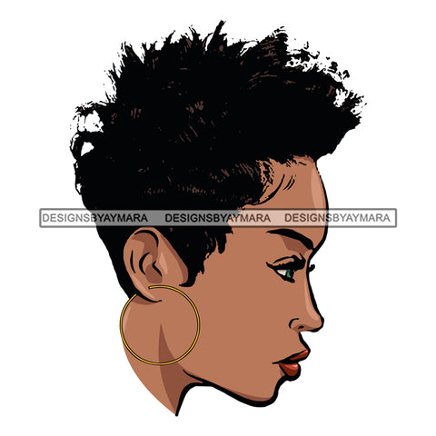 Black Woman Side Profile SVG JPG PNG Vector Clipart Cricut Silhouette Cut Cutting1