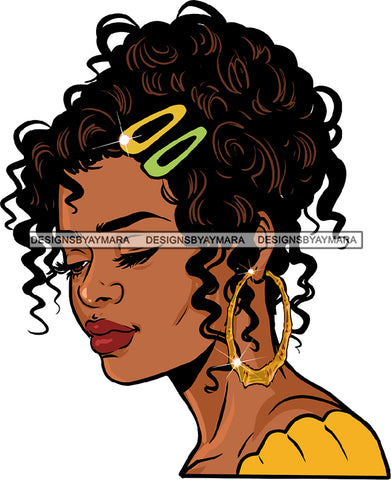 Afro Girl Bamboo Earrings Hustle Diva Gold Jewelry Hair Accessories Black Woman Goddess SVG Files For Cutting and More!