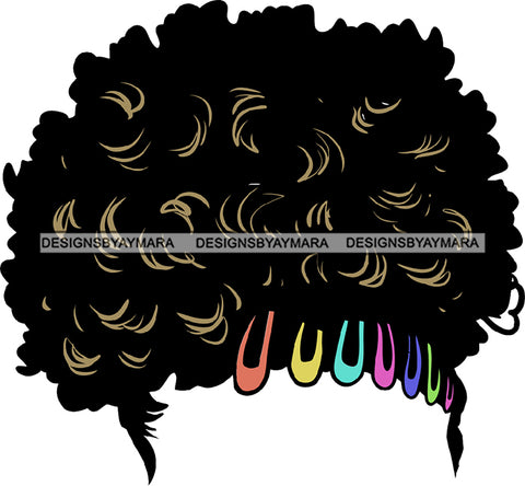 Hair And Hairpins Hairpiece Black Afro Woman SVG JPG PNG Vector Clipart Cricut Silhouette Cut Cutting