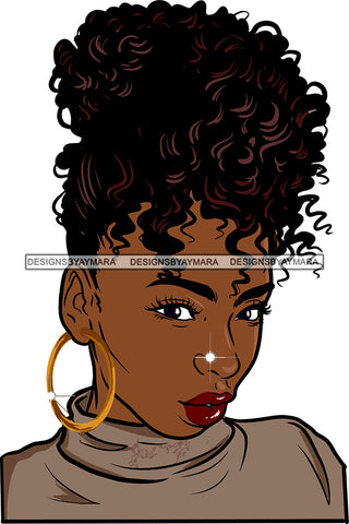 Afro Girl Bamboo Earrings Hustle Diva Gold Jewelry Hair Accessories Black Woman Goddess SVG Files For Cutting and More!