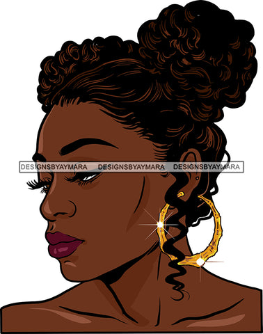 Afro Girl Bamboo Earrings Hustle Diva Gold Jewelry Hair Accessories Black Woman Goddess SVG Files For Cutting and More!