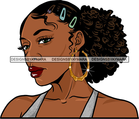 Afro Girl Bamboo Earrings Hustle Diva Gold Jewelry Hair Accessories Black Woman Goddess SVG Files For Cutting and More!