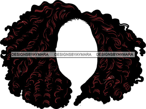 Just Wavy Curly Hair  Black Woman Afro Hair Hairclips SVG JPG PNG Vector Clipart Cricut Silhouette Cut Cutting