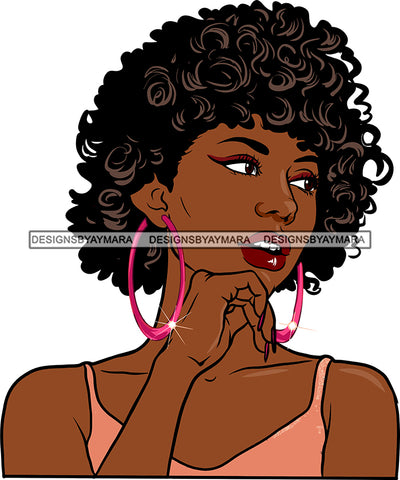 Afro Girl Bamboo Earrings Hustle Diva Gold Jewelry Hair Accessories Black Woman Goddess SVG Files For Cutting and More!