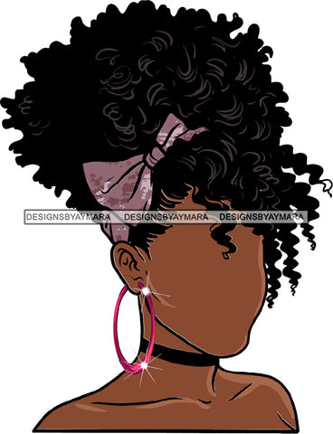 Curly Hair No Face Black Woman Afro  Purple Headband SVG JPG PNG Vector Clipart Cricut Silhouette Cut Cutting