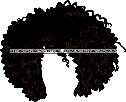 Just Curly Hair No Face Black Woman Afro Hightlights SVG JPG PNG Vector Clipart Cricut Silhouette Cut Cutting