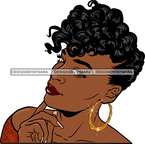 Afro Girl Bamboo Earrings Hustle Diva Gold Jewelry Hair Accessories Black Woman Goddess SVG Files For Cutting and More!