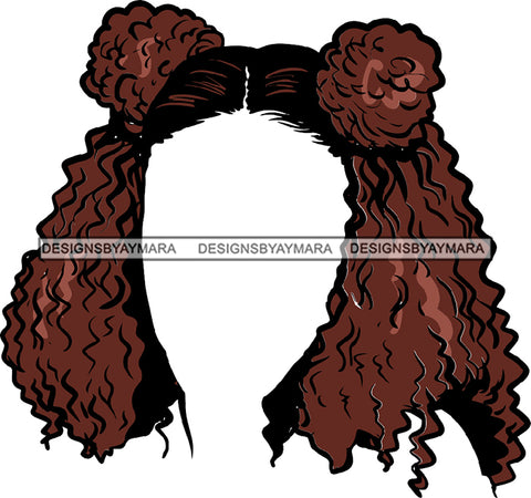 No Face Afro Puffs Knots Wavy Curly Hair Black Woman Afro Hair SVG JPG PNG Vector Clipart Cricut Silhouette Cut Cutting