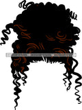 Just Hair No Face Afro Wavy Curly Hair Bun Black Woman Afro Hair SVG JPG PNG Vector Clipart Cricut Silhouette Cut Cutting