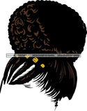 Braids Hair No Face Afro  Hair Bun  Black Woman Afro Hair SVG JPG PNG Vector Clipart Cricut Silhouette Cut Cutting