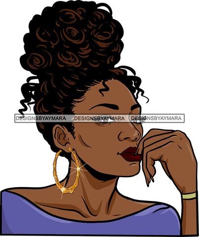 Afro Girl Bamboo Earrings Hustle Diva Gold Jewelry Hair Accessories Black Woman Goddess SVG Files For Cutting and More!