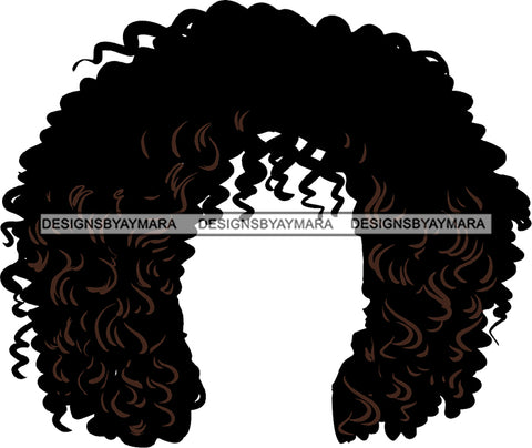 Afro Hair No Face Black Highlights Hair Puff Hairpiece Hair  Black Woman Afro Hair SVG JPG PNG Vector Clipart Cricut Silhouette Cut Cutting