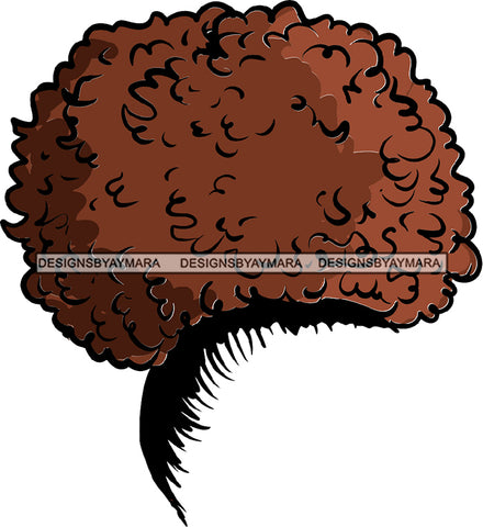 Afro Hair No Face Brown Bush Puff Bun Hairpiece Hair  Black Woman Afro Hair SVG JPG PNG Vector Clipart Cricut Silhouette Cut Cutting