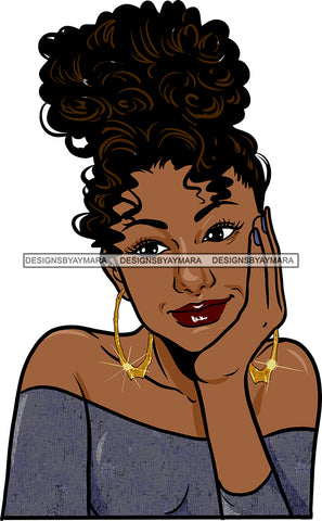 Afro Girl Bamboo Earrings Hustle Diva Gold Jewelry Hair Accessories Black Woman Goddess SVG Files For Cutting and More!