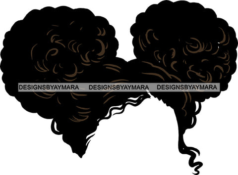 Just Hair No Face Curl Puffs Black Woman Afro Hair  SVG JPG PNG Vector Clipart Cricut Silhouette Cut Cutting