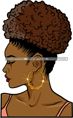 Afro Girl Bamboo Earrings Hustle Diva Gold Jewelry Hair Accessories Black Woman Goddess SVG Files For Cutting and More!