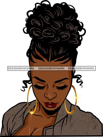 Afro Girl Bamboo Earrings Hustle Diva Gold Jewelry Hair Accessories Black Woman Goddess SVG Files For Cutting and More!