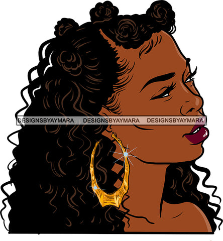 Afro Girl Bamboo Earrings Hustle Diva Gold Jewelry Hair Accessories Black Woman Goddess SVG Files For Cutting and More!
