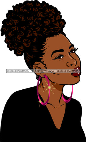 Afro Girl Bamboo Earrings Hustle Diva Gold Jewelry Hair Accessories Black Woman Goddess SVG Files For Cutting and More!