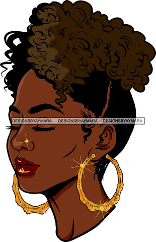 Afro Girl Bamboo Earrings Hustle Diva Gold Jewelry Hair Accessories Black Woman Goddess SVG Files For Cutting and More!